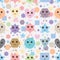 Shape cartoon simply symmetry seamless pattern