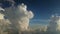 Shape of Clouds, Close Up Airplane View. Flying in Stratosphere