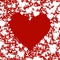 Shape from different white hearts on red backgrounds. Valentine\'