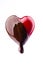 Shape of a heart with melted chocolate