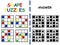 Shape puzzles set with answer vector illustration