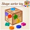 Shape sorter toy. Cartoon vector illustration