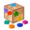 Shape sorter toy on white background