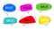 Shape speech bubble. Talk pop art bubbles colorful shapes of balloon for abstract sale price sticker, retro shaping