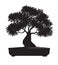 Shape of Tree with Leaves. Vector outline Illustration of Bonsai