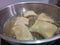 Shaped mandazi deep frying