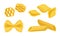 Shaped Pasta Vector Set. Uncooked Wheat Macaroni for Meal Preparation