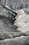 Shapes in ground formed by the mud flows at Muddy Volcanoes of Paclele Mari, near Buzau.