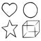 Shapes Heart Circle Star Cube