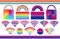 Shapes made with LGBTQ, pansexual, omnisexual symbol colors.Rainbows, flags, circles and Wi-Fi symbols. Background-landscape.