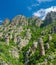 Shapes of stone figures in Valley of Ghosts in Crimea