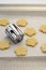 Shaping shortbread cookies with a biscuit cutter