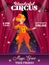 Shapito circus poster, cartoon clown character