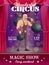 Shapito circus poster, cartoon strongman character