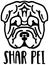 Shar Pei head black and white