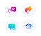 Share, Approve and Message icons set. Swipe up sign. Link, Accepted message, Chat bubble. Scrolling arrow. Vector