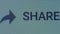 the share button on the computer screen. the cursor clicks on the share button.