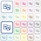 Share documents outlined flat color icons
