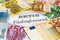 Share with Euro banknotes