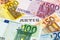 Share with Euro banknotes