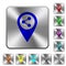 Share GPS map location rounded square steel buttons