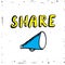 Share icon megaphone - communication and promotion strategy with social media