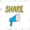 Share icon megaphone - communication and promotion strategy with social media