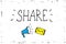 Share icon megaphone - communication and promotion strategy with social media