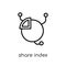 Share index icon. Trendy modern flat linear vector Share index i