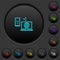 Share mobile internet dark push buttons with color icons