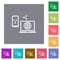 Share mobile internet square flat icons