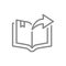 Share open book line icon. Bookcrossing, books swap, reusable library symbol