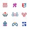 Share people community help for rebuilding society logo icon set