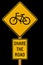 Share The Road With Bicycles Sign