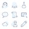 Share, Smile and Snow weather icons set. Chemistry lab, Search photo and Pencil signs. Vector