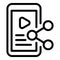 Share video icon, outline style