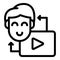 Share video influence icon outline vector. Social media