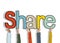 Share Word Concept Isolated on Background