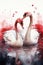 Share your love with elegance using this serene watercolor illustration of two swans, for Valentines Day card.