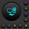 Shared computer dark push buttons with color icons