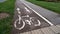 Shared cycle and pedestrian pathway with worn signage