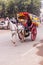 A shared horse pulled taxi in Agra, India