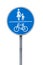 Shared lane for pedestrians and cyclists traffic sign isolated