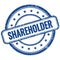 SHAREHOLDER text on blue grungy round rubber stamp