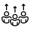 Shareholders management icon, outline style