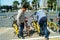 Sharing bicycles in the streets, convenient for people to travel. In Shenzhen, china.