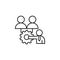 Sharing learning experience icon. Element of business motivation line icon