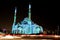 Sharjah light festival, creative blue display on a mosque