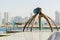 Sharjah, UAE - 02.06.2021 Installation in shape of Octopus at the entrance of Sharjah Aquarium. Outdoors