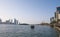 Sharjah, UAE, Feb 14, 2023: Al Majaz Quay, Khaled Lake with Al Noor Mosque in the background.